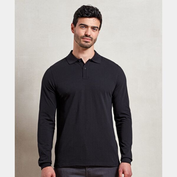 ‘Essential’ unisex long sleeve workwear polo shirt Thumbnail