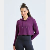 Women's TriDri® cropped hooded long sleeve t-shirt Thumbnail