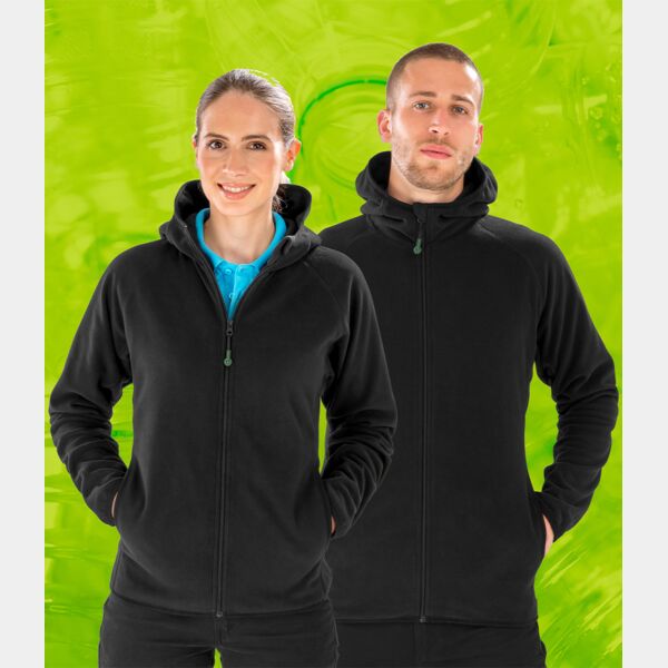 Result Genuine Recycled Hooded Micro Fleece Jacket Thumbnail