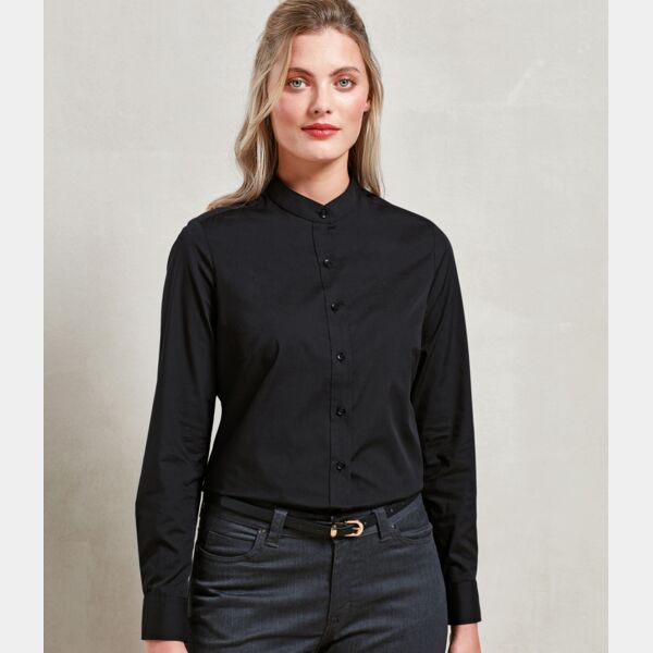 Premier Ladies Banded Collar Grandad Shirt Thumbnail