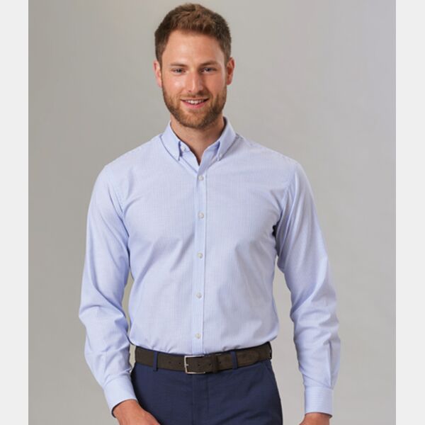 Brook Taverner Lawrence Long Sleeve Stretch Oxford Shirt Thumbnail