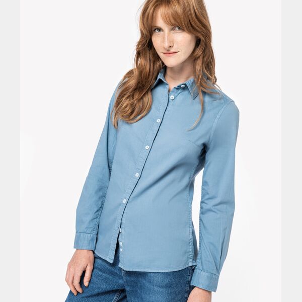 Native Spirit Ladies Washed Long Sleeve Shirt Thumbnail