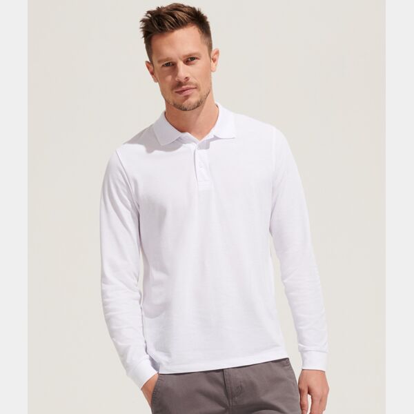 SOL'S Unisex Prime Long Sleeve Piqué Polo Shirt Thumbnail