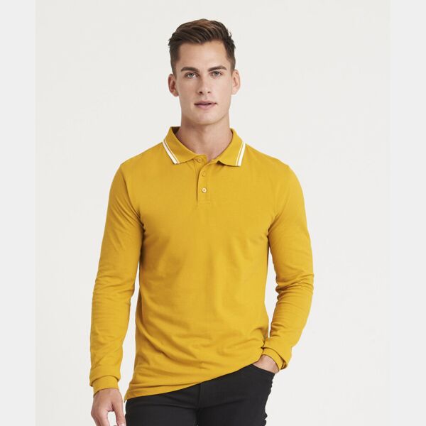 Long sleeve tipped 100 polo Thumbnail