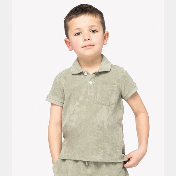 Native Spirit Kids Terry Towel Polo Shirt Thumbnail