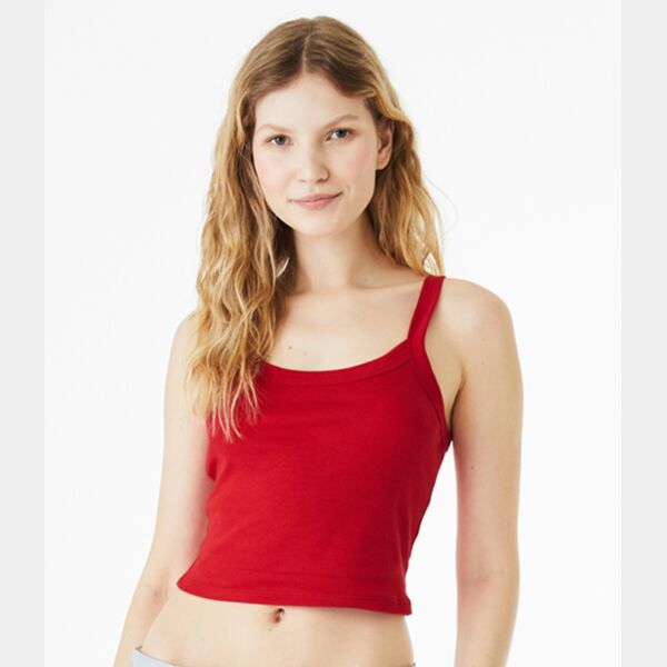 Bella Ladies Micro Rib Spaghetti Strap Tank Top Thumbnail