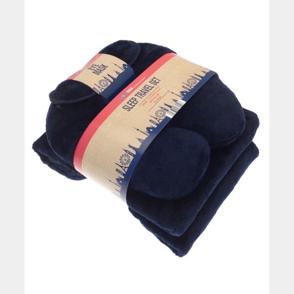 Travel set (neck pillow, eye mask and fleece blanket) Thumbnail