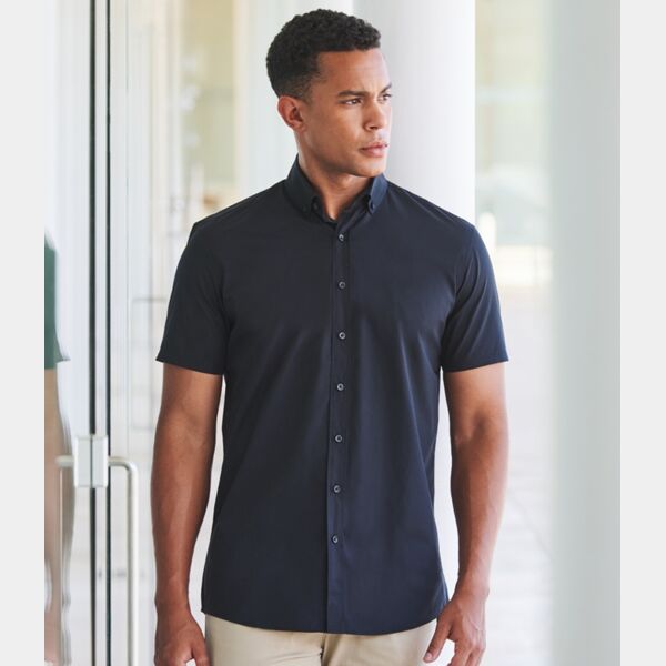 Henbury Short Sleeved Cotton Feel Coolplus® Shirt Thumbnail