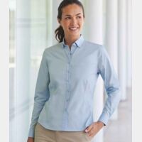 Henbury Ladies Long Sleeved Cotton Feel Coolplus® Shirt Thumbnail