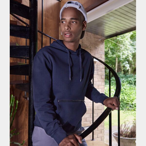 Kustom Kit Regular Fit Piqué Zipped Pocket Hoodie Thumbnail