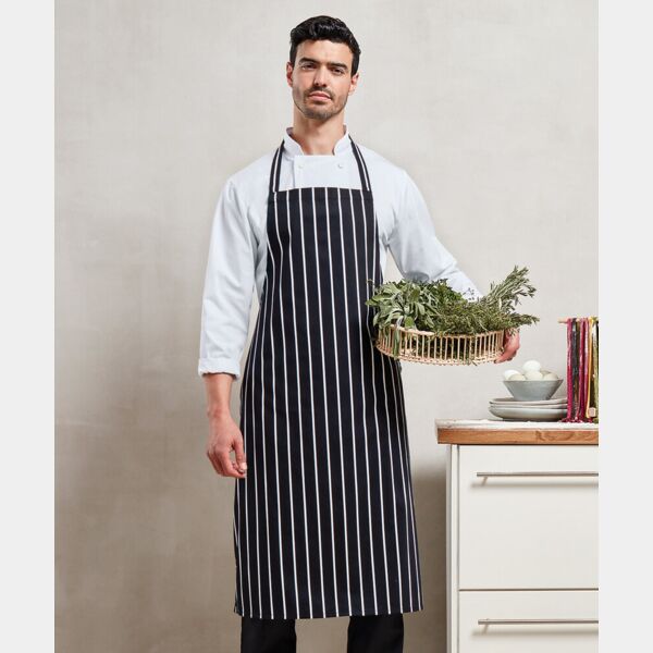 Striped bib apron Thumbnail