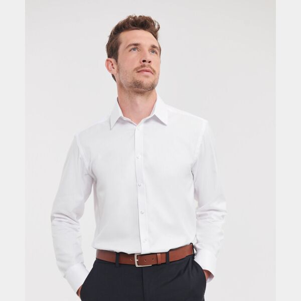 Long sleeve herringbone shirt Thumbnail