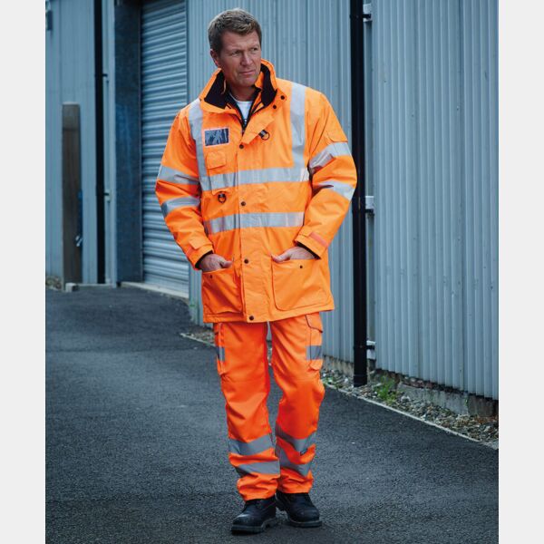 Hi-vis polycotton cargo trousers with kneepad pockets (HV018T/3M) Thumbnail