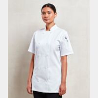 Women's short sleeve chef's jacket Thumbnail