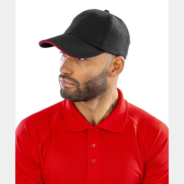 Brushed coton printers/embroiderers cap with sandwich peak Thumbnail