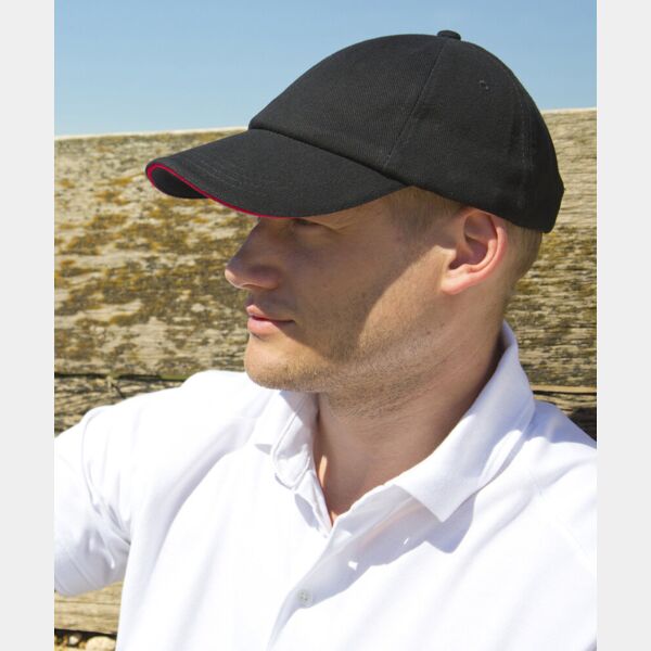 Low-profile heavy brushed cotton cap with sandwich peak Thumbnail
