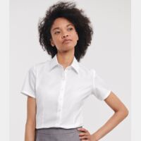 Russell Collection Ladies Short Sleeve Herringbone Shirt Thumbnail