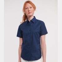 Russell Collection Ladies Short Sleeve Easy Care Oxford Shirt Thumbnail