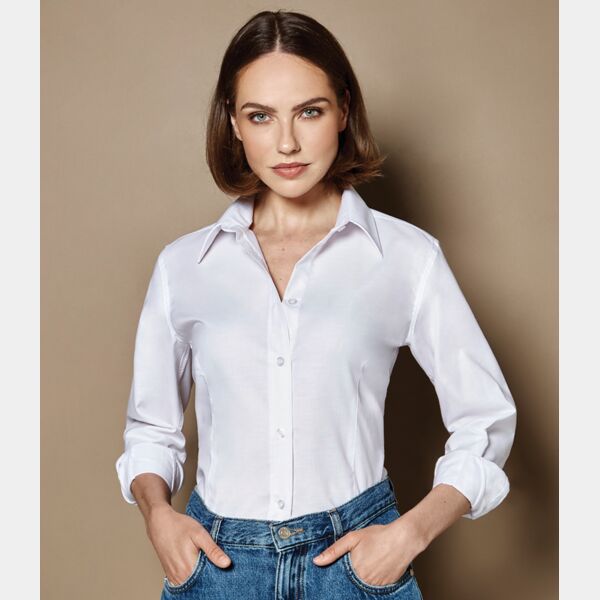 Kustom Kit Ladies Long Sleeve Tailored Workwear Oxford Shirt Thumbnail