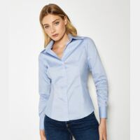 Kustom Kit Ladies Premium Long Sleeve Tailored Oxford Shirt Thumbnail