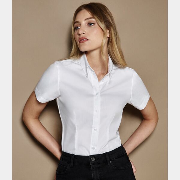 Kustom Kit Ladies Premium Short Sleeve Tailored Oxford Shirt Thumbnail
