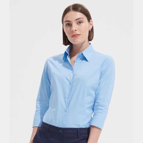 SOL'S Ladies Effect 3/4 Sleeve Fitted Shirt Thumbnail