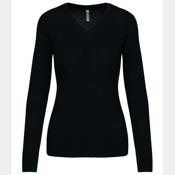 Kariban Ladies Cotton Acrylic V Neck Sweater Thumbnail