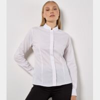 Kustom Kit Ladies Long Sleeve Tailored Mandarin Collar Shirt Thumbnail