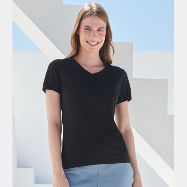 SF Clothing Ladies Feel Good Stretch V Neck T-Shirt Thumbnail