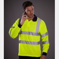 Yoko Hi-Vis Long Sleeve Polo Shirt Thumbnail