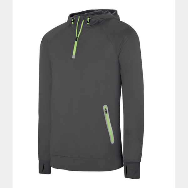 Proact Zip Neck Hooded Sweatshirt Thumbnail