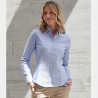 Henbury Ladies Modern Long Sleeve Regular Fit Oxford Shirt Thumbnail