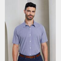 Microcheck (Gingham) short sleeve cotton shirt Thumbnail