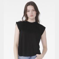 Bella Ladies Flowy Rolled Cuff Muscle T-Shirt Thumbnail