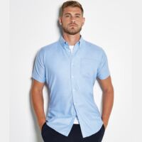 Kustom Kit Short Sleeve Slim Fit Oxford Shirt Thumbnail