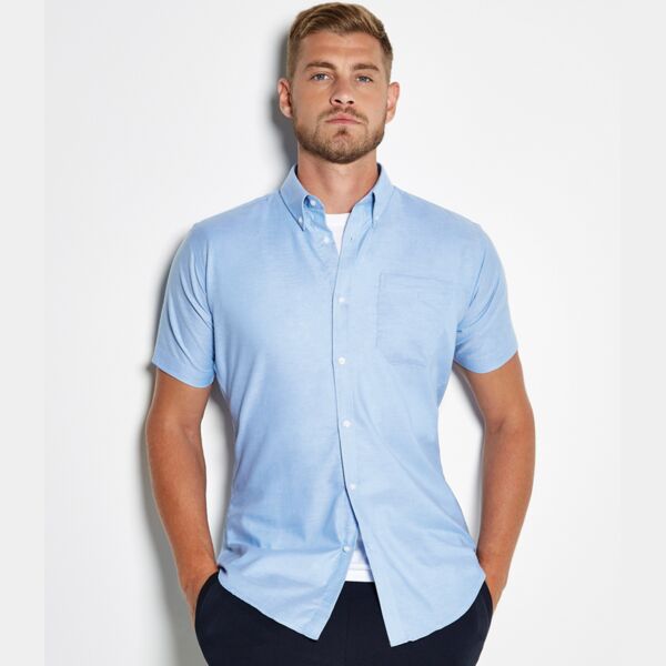 Kustom Kit Short Sleeve Slim Fit Oxford Shirt Thumbnail