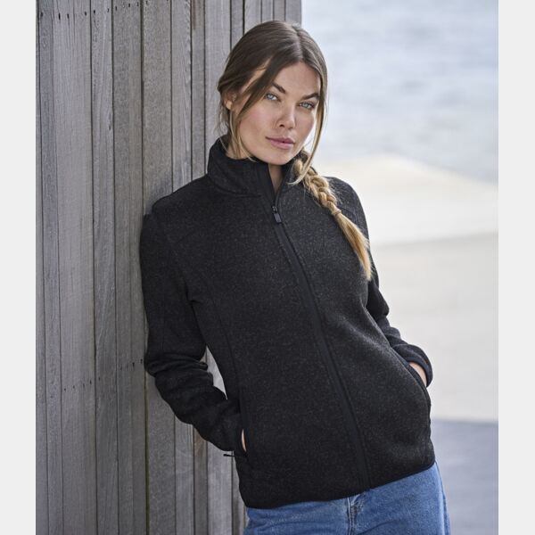 Tee Jays Ladies Knitted Outdoor Fleece Jacket Thumbnail
