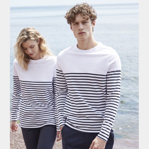 Front Row Unisex Long Sleeve Breton Striped T-Shirt Thumbnail