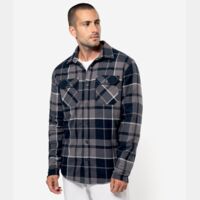 Kariban Sherpa Lined Checked Shirt Jacket Thumbnail