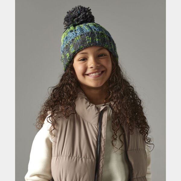 Junior corkscrew pom pom beanie Thumbnail