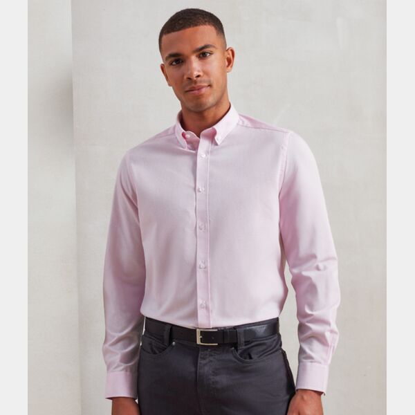 Premier Long Sleeve Striped Oxford Shirt Thumbnail