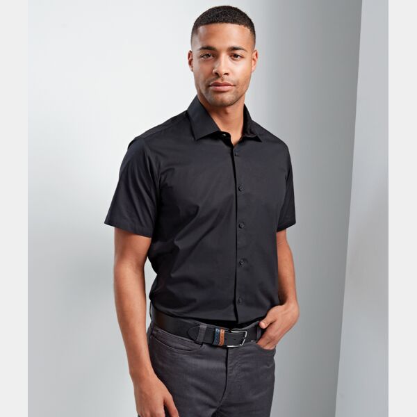 Premier Short Sleeve Stretch Fit Poplin Shirt Thumbnail