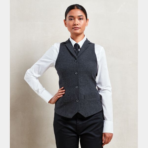 Premier Ladies Herringbone Waistcoat Thumbnail