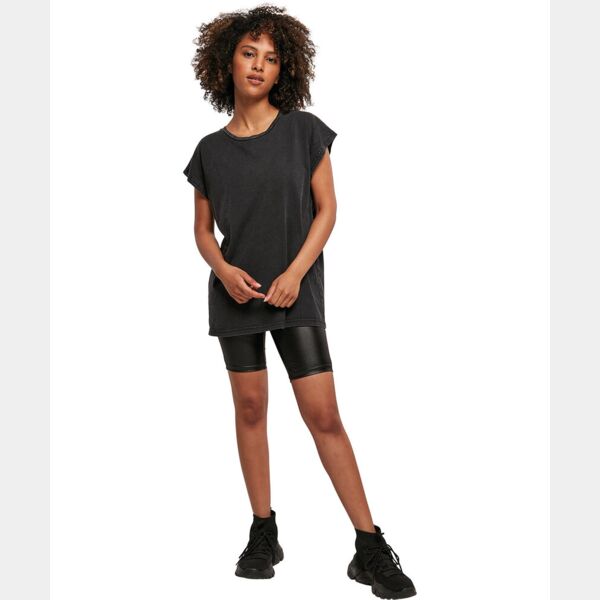 Women's acid washed extended shoulder tee Thumbnail