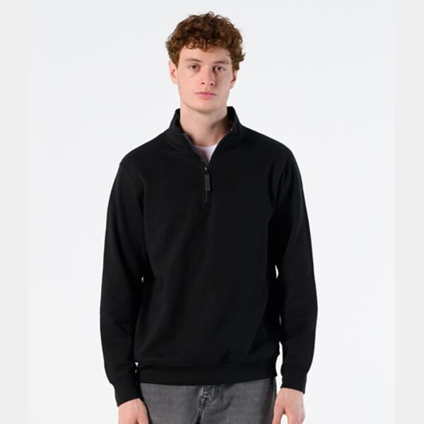 SOL'S Stan Contrast Zip Neck Sweatshirt Thumbnail