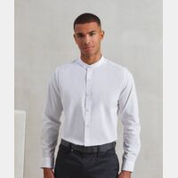 Banded collar grandad long sleeve shirt Thumbnail