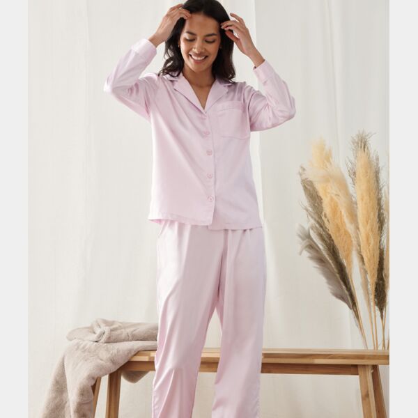 Towel City Ladies Satin Long PJ's Thumbnail
