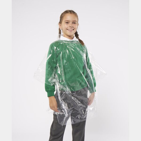 Kids emergency hooded plastic poncho Thumbnail
