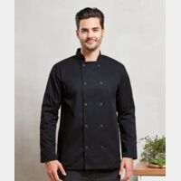 Studded front long sleeve chef's jacket Thumbnail
