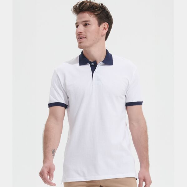 SOL'S Prince Contrast Cotton Piqué Polo Shirt Thumbnail